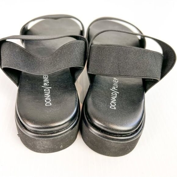 Donald J. Pliner Womens Black Lue Stretch-Strap Flatform Sandals size 8 - Picture 4 of 10